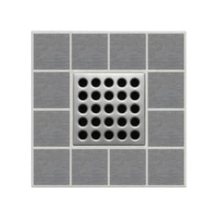 Ebbe America E4410 Shower Drain Grate, Square Pattern, 3.16 sq-in, 11 gpm, Stainless Steel/Polycarbonate