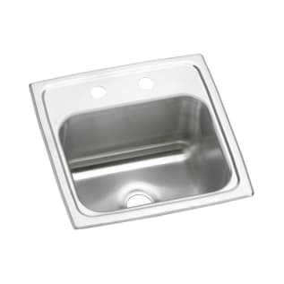 Elkay® BPSR152 Bar Sink, Celebrity, Brilliant Satin, Squared Shape, 12 in L x 9-1/4 in W x 6 in D Bowl, 2 Faucet Holes, 15 in L x 15 in W x 6-1/8 in H, Top Mount, 20 ga Stainless Steel