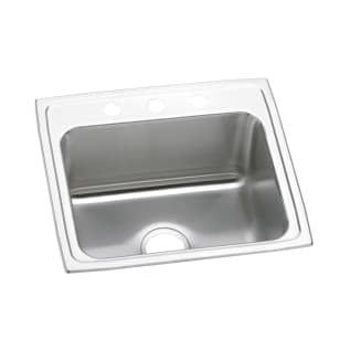 Elkay® DLR2219103 Lustertone™ Classic Kitchen Sink, Rectangle Shape, 18 in L x 14 in W Bowl x 10 in D Bowl, 3 Faucet Holes, 22 in L x 19-1/2 in W x 10-1/8 in H, Top Mounting, Stainless Steel