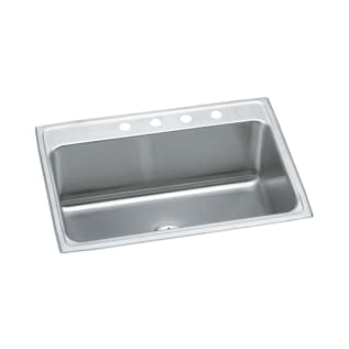 Elkay® DLR312210PD1 Lustertone™ Classic Kitchen Sink, Rectangle Shape, 28 in L x 16 in W Bowl x 10 in D Bowl, 1 Faucet Holes, 31 in L x 22 in W x 10-1/8 in H, Top Mounting, Stainless Steel