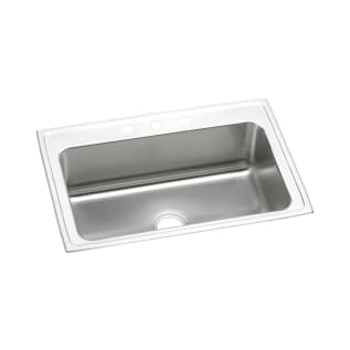 Elkay® DLRS3322103 Lustertone™ Classic Kitchen Sink, Rectangle Shape, 28 in L x 16 in W Bowl x 10 in D Bowl, 3 Faucet Holes, 33 in L x 22 in W x 10-1/8 in H, Top Mounting, Stainless Steel