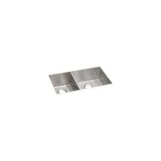 Elkay® ECTRU32179LT Crosstown® Transitional Kitchen Sink, Polished Satin, Rectangle Shape, 12 in Left, 17 in Right L x 17 in Left, 17 in Right W x 9 in Left, 9 in Right D Bowl, 31-1/2 in L x 18-1/2 in W x 9 in H, Under Mount, 18 ga 304 Stainless Steel