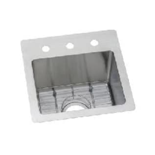 Elkay® ECTSR15159TBG1 Transitional Kitchen Sink Kit, Crosstown®, Squared Shape, 1 Faucet Hole, 15 in L x 15 in W x 9 in H, Drop-In/Under Mount, 18 ga 304 Stainless Steel, Polished Satin, Import