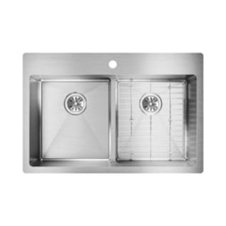 Elkay® ECTSRA33229TBG1 Crosstown® Transitional Kitchen Sink Kit, Rectangle Shape, 1 Faucet Holes, 33 in L x 22 in W x 9 in H, Drop-In/Under Mount, 18 ga 304 Stainless Steel, Polished Satin, Import