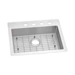 Elkay® ECTSRAD25226TBG4 Crosstown® Transitional Kitchen Sink Kit, Rectangle Shape, 4 Faucet Holes, 25 in L x 22 in W x 6 in H, 18 ga 304 Stainless Steel, Polished Satin, Import