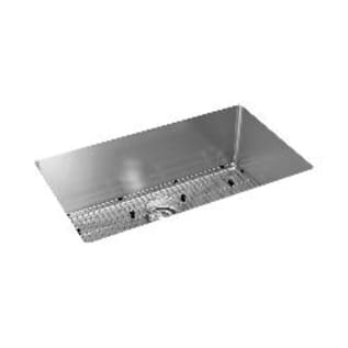 Elkay® EFRU281610TC Crosstown® Transitional Kitchen Sink Kit, Polished Satin, Rectangle Shape, 28 in L x 16 in W x 10 in D Bowl, 30-1/2 in L x 18-1/2 in W x 10 in H, Under Mount, 16 ga 304 Stainless Steel