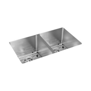 Elkay® EFRU311810TC Crosstown® Transitional Kitchen Sink Kit, Polished Satin, Rectangle Shape, 13-1/2 in Left, 13-1/2 in Right L x 16 in Left, 16 in Right W x 10 in Left, 10 in Right D Bowl, 30-3/4 in L x 18-1/2 in W x 10 in H, Under Mount