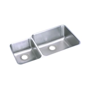 Elkay® ELUH3520L Lustertone™ Classic Offset Kitchen Sink, Rectangle Shape, 11-1/2 in Left, 20 in Right L x 16 in Left, 18 in Right W Bowl x 7-7/8 in Left, 9-7/8 in Right D Bowl, 35-1/4 in L x 20-1/2 in W x 9-7/8 in H, Under Mounting