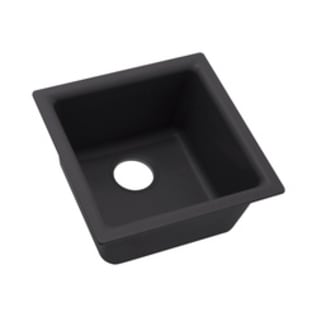 Elkay® ELX1616CA0 Quartz Luxe Bar Sink, Rectangle Shape, 13-1/8 in L x 15-3/4 in W x 7-11/16 in H, Dual Mounting, Caviar, Import