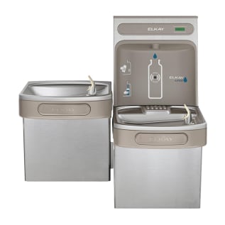 Elkay® EZSTLDDWSSK EZH2O® Non-Filtered Bi-Level Bottle Filling Station and Cooler, 1.5 gpm Flow Rate, Push Bar/Sensor Operation, Non-Refrigerated Chilling, Domestic
