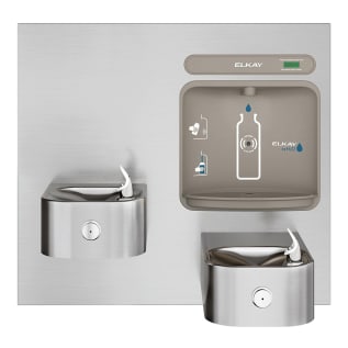 Elkay® EZWS-EDFP217K EZH2O® Non-Filtered Bottle Filling Station and Integral Soft Sides Fountain, 1.5 gpm Flow Rate, Sensor Operation, Non-Refrigerated Chilling, Domestic