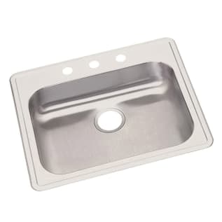 Elkay® GE125223 Dayton® Kitchen Sink, Satin, Rectangle Shape, 21 in L x 15-3/4 in W x 5-1/4 in D Bowl, 3 Faucet Holes, 25 in L x 22 in W x 5-3/8 in H, Top Mount, Stainless Steel