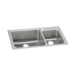 Elkay® LFGR37223 Lustertone™ Classic Offset Kitchen Sink, Rectangle Shape, 20 in Left, 11-1/2 in Right L x 18 in Left, 16 in Right W Bowl x 9-7/8 in Left, 7-7/8 in Right D Bowl, 3 Faucet Holes, 37 in L x 22 in W x 10 in H, Top Mounting, Stainless Steel