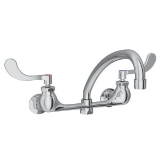 Elkay® LK940AT10T4H Food Service Faucet, 1.5 gpm Flow Rate, 8 in Center, Tubular Arc Spout, Polished Chrome, 2 Handles
