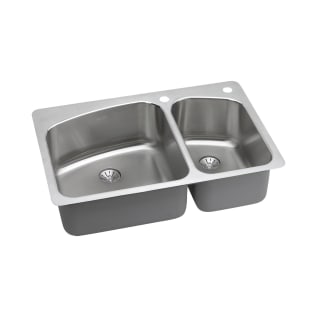 Elkay® LKHSR2509RPD3 Lustertone™ Classic Dual Mount Sink, Rectangle Shape, 3 Faucet Holes, 22 in W x 33 in D x 9 in H, Top/Under Mounting, Stainless Steel