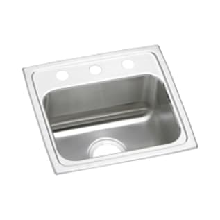 Elkay® LR17163 Lustertone™ Classic Kitchen Sink, Rectangle Shape, 14 in L x 10 in W Bowl x 7-1/2 in D Bowl, 3 Faucet Holes, 17 in L x 16 in W x 7-5/8 in H, Top Mounting, Stainless Steel