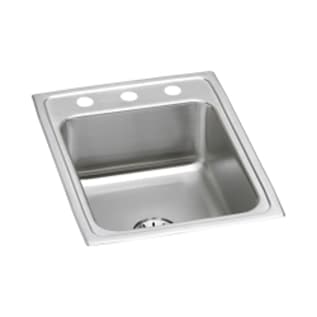 Elkay® LR1722PD3 Lustertone™ Classic Traditional Kitchen Sink, Rectangle Shape, 13-1/2 in L x 16 in W Bowl x 7-1/2 in D Bowl, 3 Faucet Holes, 17 in L x 22 in W x 7-5/8 in H, Top Mounting, 304 Stainless Steel