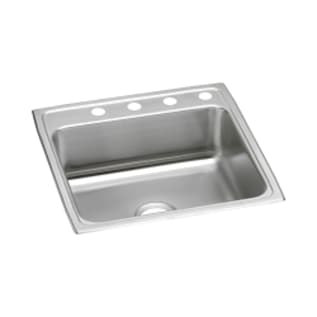 Elkay® LR22224 Lustertone™ Classic Kitchen Sink, Rectangle Shape, 19 in L x 16 in W Bowl x 7-1/2 in D Bowl, 4 Faucet Holes, 22 in L x 22 in W x 7-5/8 in H, Top Mounting, Stainless Steel
