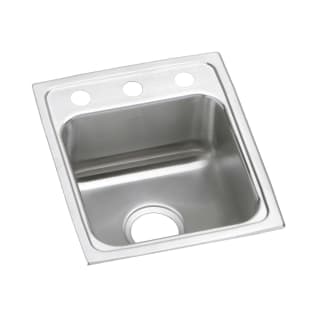 Elkay® LRAD1517651 Lustertone™ Classic Kitchen Sink, Rectangle Shape, 12 in L x 12 in W Bowl x 6-3/8 in D Bowl, 1 Faucet Holes, 15 in L x 17-1/2 in W x 6-1/2 in H, Top Mounting, Stainless Steel