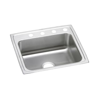 Elkay® LRAD2521652 Lustertone™ Classic Kitchen Sink, Rectangle Shape, 21 in L x 15-3/4 in W Bowl x 6-3/8 in D Bowl, 2 Faucet Holes, 25 in L x 21-1/4 in W x 6-1/2 in H, Top Mounting, Stainless Steel