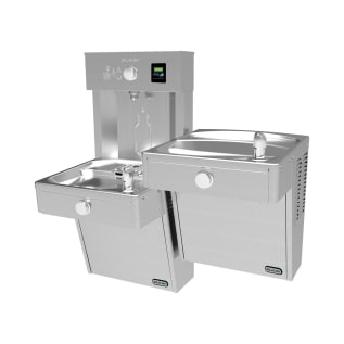 Elkay® VRCTLR8WSK Non-Filtered Bi-Level Bottle Filling Station and Reverse Cooler, 1.1 gpm Flow Rate, Push Button Operation, Refrigerated Chilling, Domestic