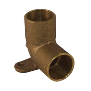EPC 10035424 4707-5 Solder 90 deg Drop-Ear Elbow, 1/2 in Nominal, Solder End Style, Leaded Brass