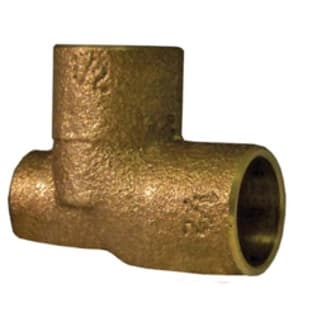 EPC 10037858 4714-B Baseboard Tee, 1-1/4 x 1/8 x 1-1/4 in, Solder x FNPT, Brass, Domestic