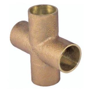 EPC 10051240 4735 Solder Tube Cross, 1-1/2 in Nominal, Solder End Style, Brass, Domestic