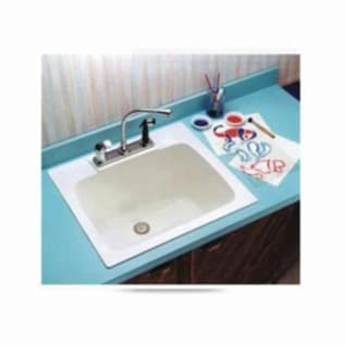 ELM® 10 Utility Sink, 25 in W x 13-3/4 in D x 22 in H, Durastone®, Semi-Gloss White, Domestic