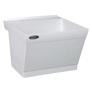 ELM® 17W UTILATUB® Single Bowl Laundry/Utility Tub, Rectangle Shape, 23 in W x 23-1/2 in D x 34 in H, Wall Mount, Durastone®, White, Domestic