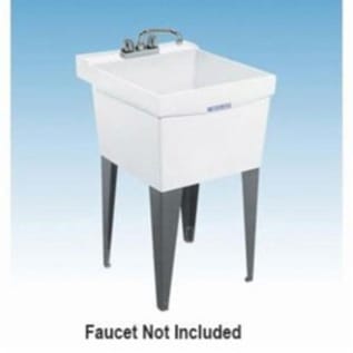 ELM® 18F UTILATUB® Single Bowl Laundry/Utility Tub, Rectangle Shape, 20 in W x 24 in D x 34 in H, Floor Mount, Durastone®, White, Domestic