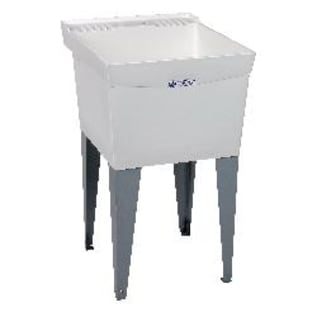 ELM® 19FK UTILATUB® Premier Laundry/Utility Tub, 20 in W x 24 in D x 34 in H, Floor Mount, Thermoplastic, White, Domestic