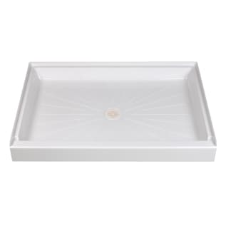 ELM® ┬á3448M 1-Piece Shower Base, DuraBase®, Semi-Gloss White, Center Drain, 48 in L x 34 in W, Domestic