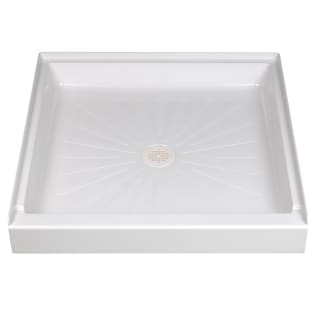 ELM® ┬á3636M 1-Piece Shower Base, DuraBase®, Semi-Gloss White, Center Drain, 36 in L x 36 in W, Domestic