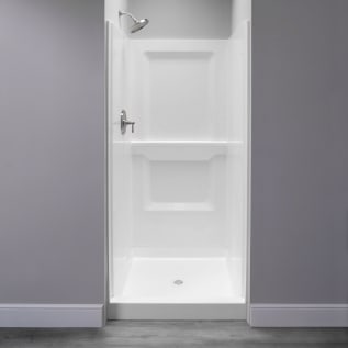 ELM® 736SWHT Durawall Shower Wall with Smooth Side Walls, 73-1/4 in H, Fiberglass, Domestic