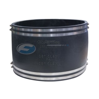 Fernco® 1001-1818 Standard Stock Coupling, 18 in Nominal, Clay x Clay End Style, Flexible PVC, Domestic