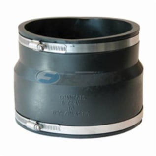 Fernco® 1002-66 Flexible Pipe Coupling, 6 in Nominal, Clay x PVC End Style, PVC, Domestic