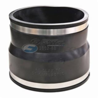 Fernco® 1002-88 Flexible Pipe Coupling, 8 in Nominal, Clay x PVC End Style, PVC, Domestic