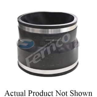 Fernco® 1051-66 Flexible Pipe Coupling, 6 in Nominal, AC/Ductile Iron x Cast Iron/Plastic End Style, PVC, Domestic