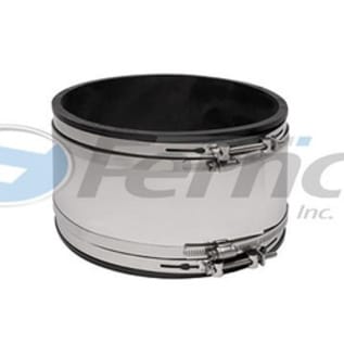 Fernco® 5051-44RC 5051 RC Strong Back Repair Coupling, 4 in Nominal, Asbestos Cement/Ductile Iron x Cast Iron/Plastic End Style, 60 Duro Shore A Flexible PVC, Domestic