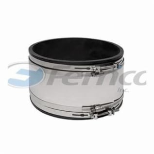 Fernco® 5056-1010RC 5056RC Strong Back Flexible Pipe Coupling, 10 in Nominal, Cast Iron/Plastic End Style, PVC, Domestic