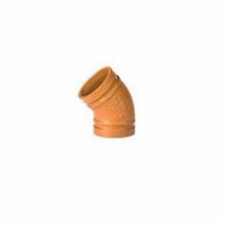 Grinnell Fire 20180S Pipe Elbow, 8 in Nominal, Grooved End Style, Ductile Iron, Orange Painted