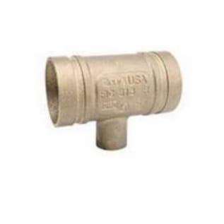 Grinnell Fire 61830075 Reducing Tee, 3 x 3 x 3/4 in Nominal, Grooved x Cup End Style, Copper Alloy