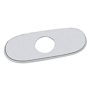 GROHE 07551000 Escutcheon, For Use With Centerset Kitchen, Bar, Lavatory and Bidet Faucet to Cover Unused Mounting Hole, 6-7/16 in L x 3/16 in H x 2-5/8 in W, Metal, Polished Chrome, Import