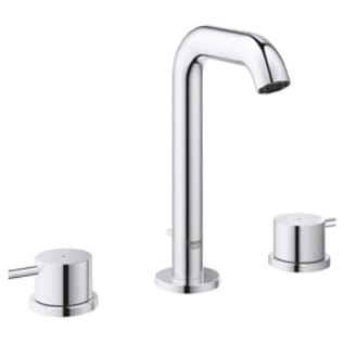 GROHE 2029700A Essence™ New M-Size Widespread Bathroom Faucet, 1.2 gpm Flow Rate, 5-1/8 in H Spout, 5-1/2 to 22-1/2 in Center, StarLight® Polished Chrome, 2 Handles, Pop-Up Drain, Import