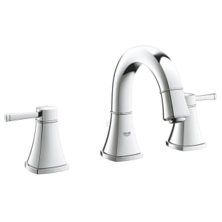 GROHE 2041800A Small Widespread Bathroom Basin Mixer, Grandera™, 1.2 gpm Flow Rate, 3-1/4 in H Spout, 5-1/2 to 17-3/4 in Center, StarLight® Polished Chrome, 2 Handles, Pop-Up Drain, Import