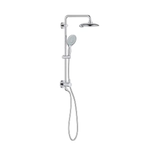 GROHE 26126000 Retro-fit 190 Shower System, 7-1/2 in Dia Shower Head, 4 Shower Head, 2.5 gpm Flow Rate, 1/2 in NPT Connection, Polished Chrome, Import