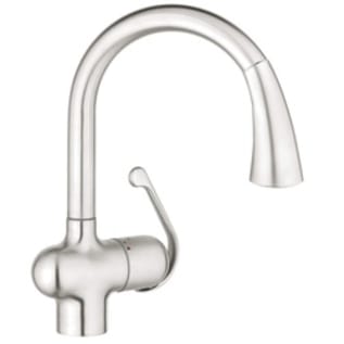 GROHE 33755SD1 Ladylux™ Sink Mixer, 1.75 gpm Flow Rate, 360 deg Swivel Spout, Brushed Stainless Steel, 1 Handles, 1 Faucet Holes, Import