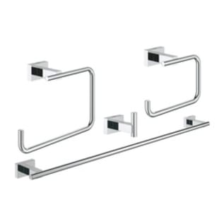 GROHE 40778001 40778_1 Essentials Cube 4-in1 40778001 4-in-1 Master Bathroom Accessories Set, 2-3/8 in L 23-5/8 in W 4-15/16 in H, 1 Bars, (1) Hooks