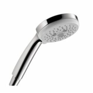 Hansgrohe 04073000 Croma E 100 3-Jet Hand Shower, 2.5 gpm Flow Rate, 3 Sprays, 4 in Dia Head, 1/2 in Connection